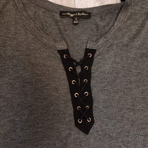 {Rags2riches} Flowy Tie Front T-Shirt - Picture 2 of 5